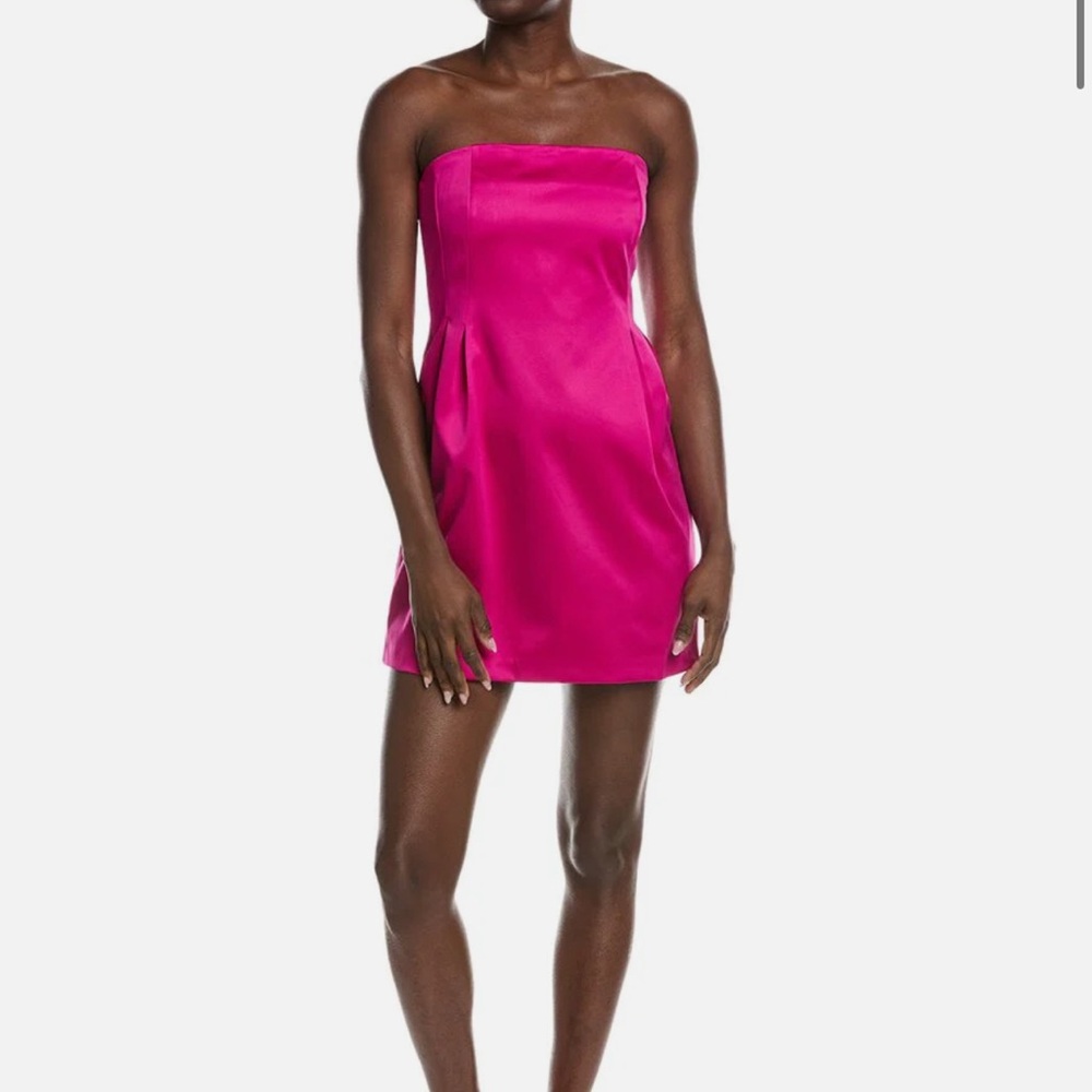 Sam Edelman Strapless Hot Pink Satin Mini Dress
